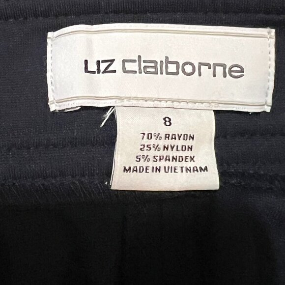 Liz Claiborne Navy Blue Pencil Skirt Size 8 New Career Office Work Button Detail - Picture 5 of 5